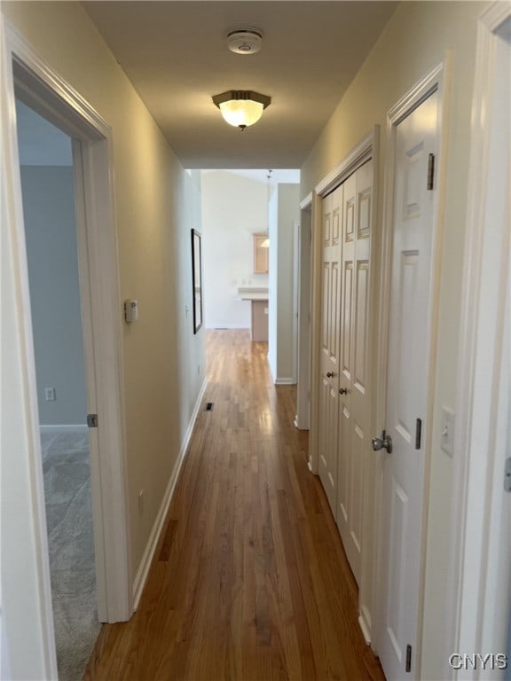 hallway featuring hardwood / wood-style floors