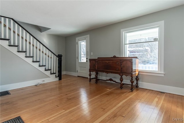 entryway featuring wood-type flooring and plenty of natural light