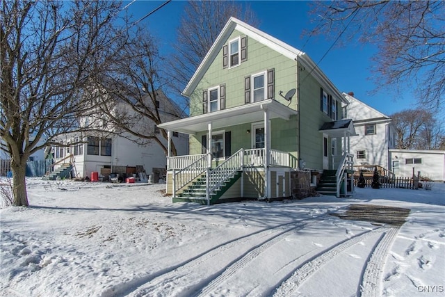 view of front of property with a porch