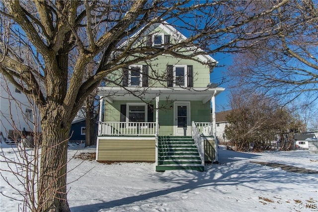 view of front of home with a porch