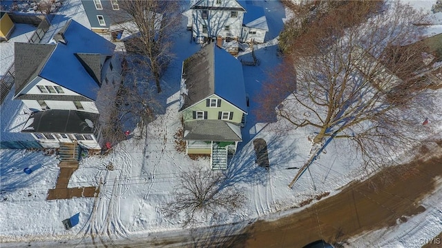 view of snowy aerial view