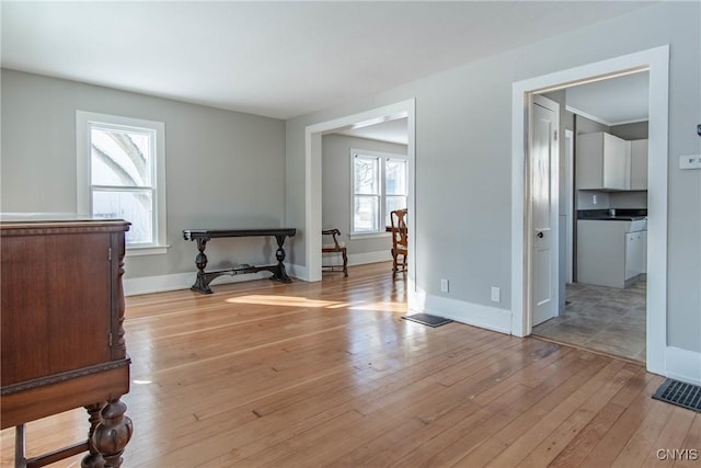 interior space featuring light wood-type flooring