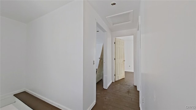 hall featuring dark hardwood / wood-style floors