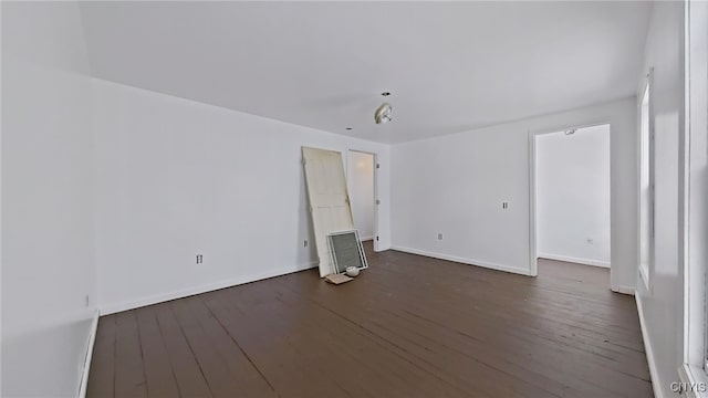 empty room with dark wood-type flooring