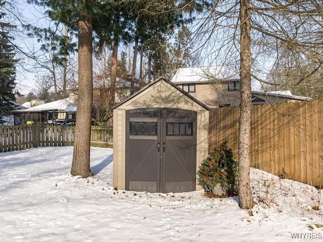 view of snow covered structure