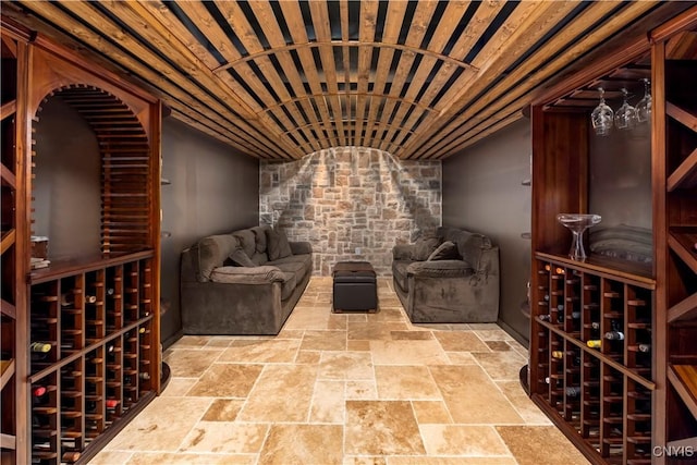 view of wine cellar