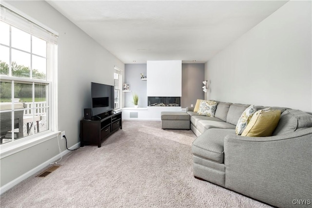 living room featuring carpet flooring