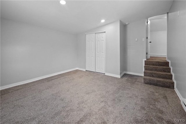 basement with carpet floors