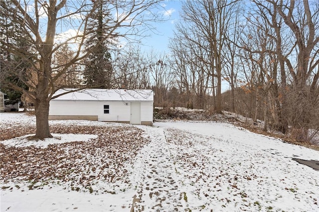 view of snowy yard