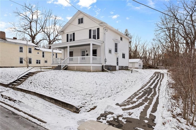 view of front of property with a porch