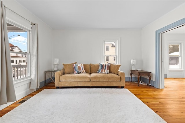 living room featuring hardwood / wood-style flooring