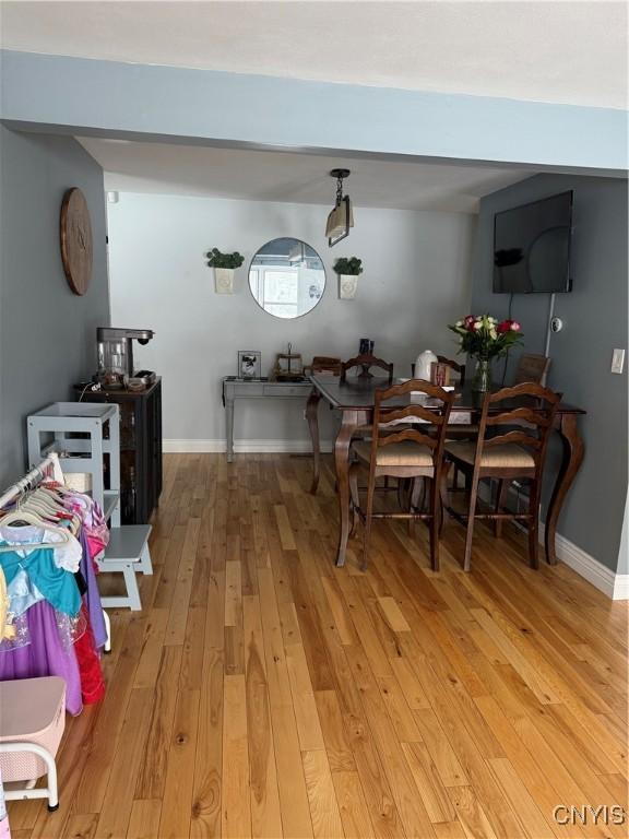 dining area featuring hardwood / wood-style flooring