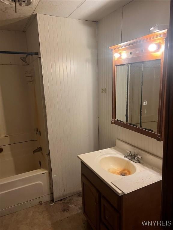 bathroom featuring vanity and shower / washtub combination