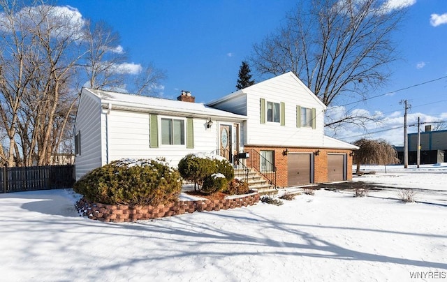 tri-level home with a garage