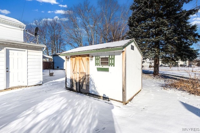 view of snow covered structure