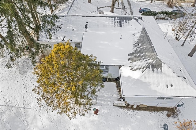 view of snowy aerial view