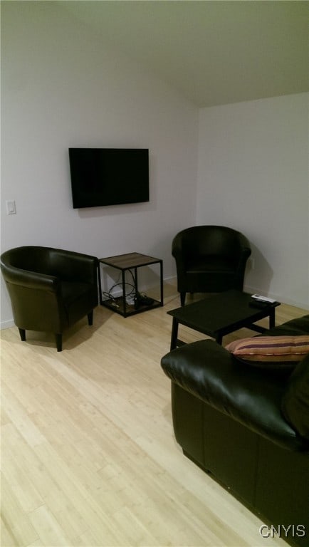 living room featuring light hardwood / wood-style flooring