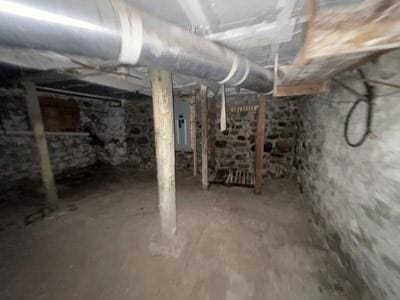 basement with electric panel