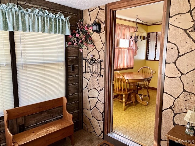 interior space featuring a notable chandelier