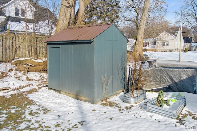 view of snow covered structure