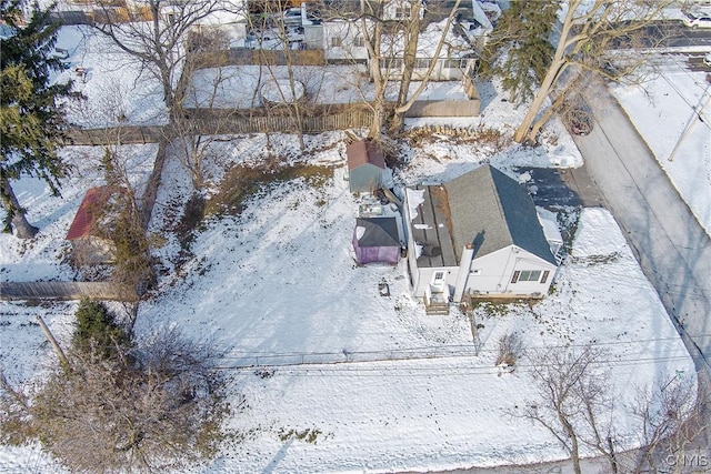 view of snowy aerial view