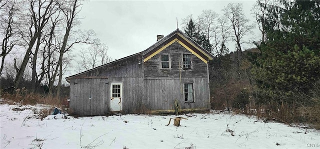 view of snowy exterior