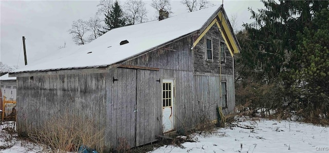 view of snowy exterior