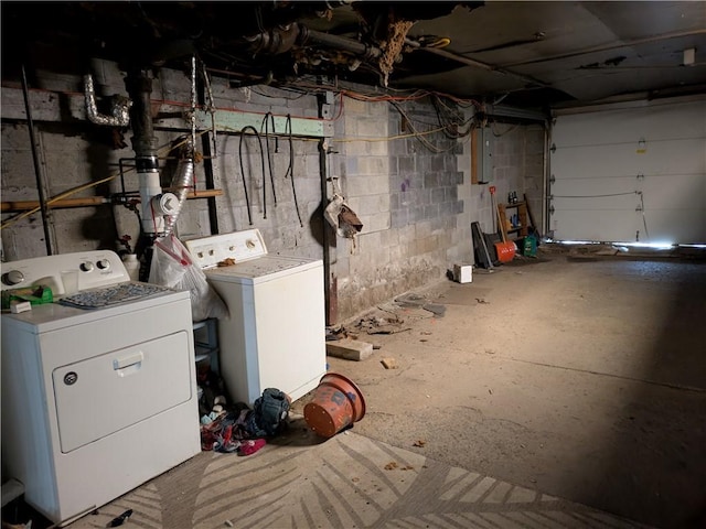 interior space featuring separate washer and dryer