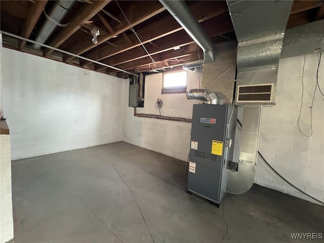 basement with electric panel