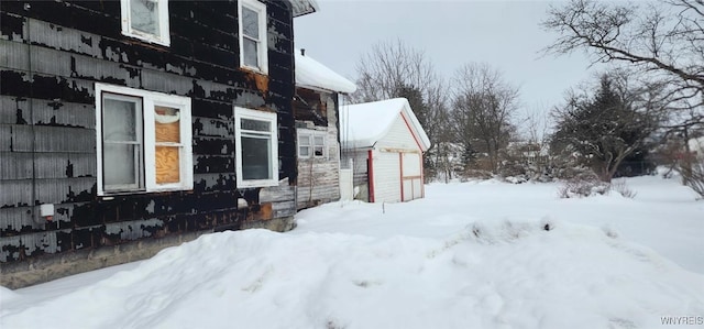 view of snowy exterior