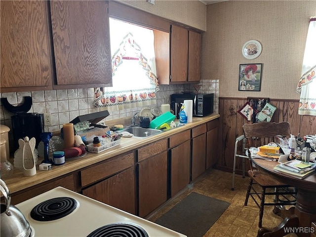 kitchen with electric range