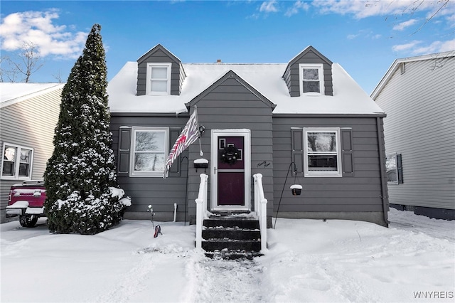 view of new england style home