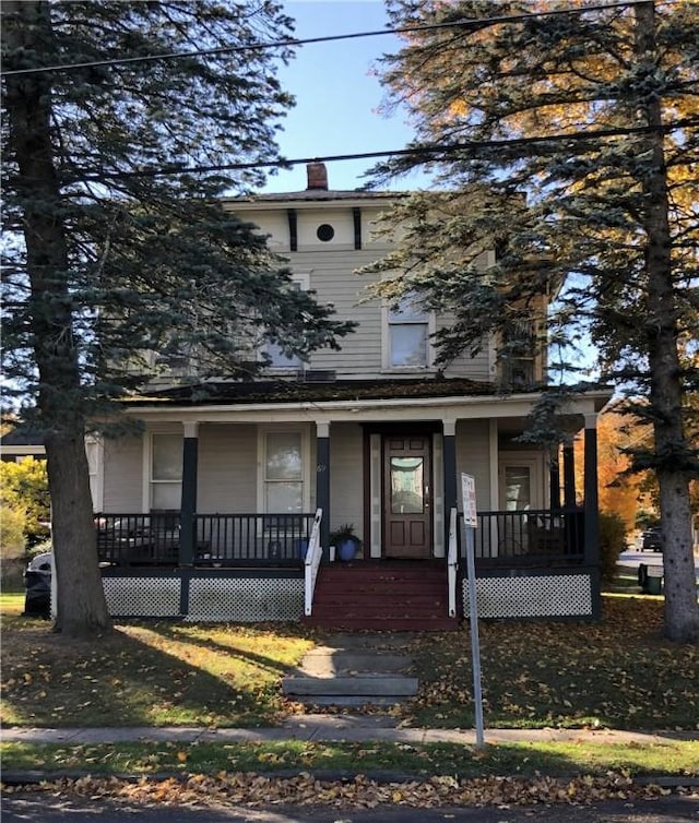 view of front of house with covered porch