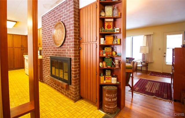 hallway featuring light hardwood / wood-style floors