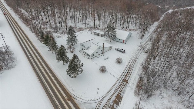 view of snowy aerial view