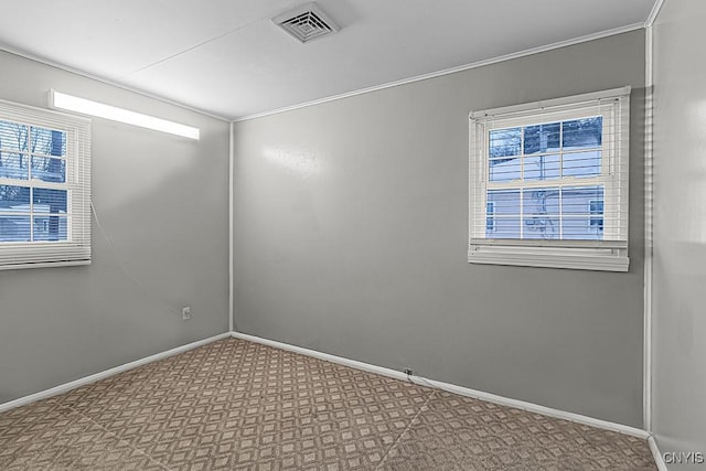 spare room featuring carpet flooring