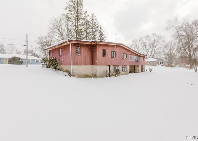 view of snowy exterior