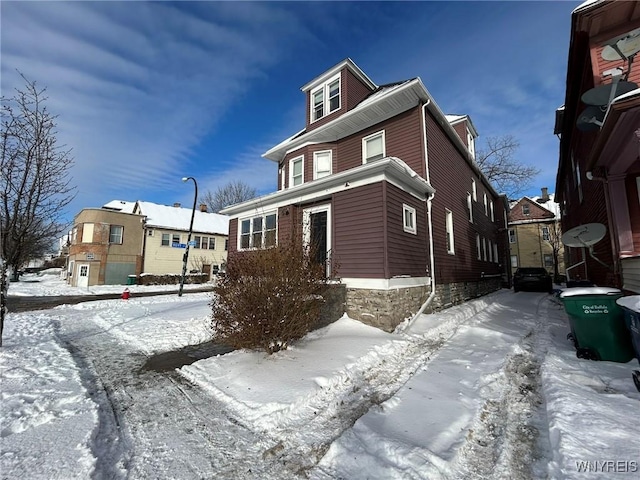 view of snowy exterior