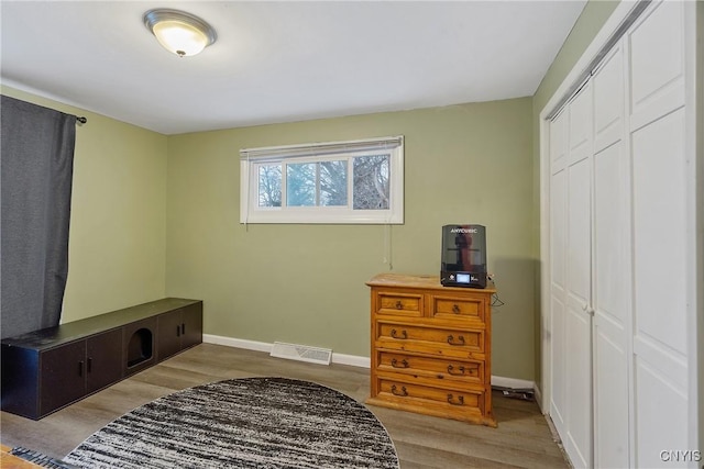 living area with light wood-type flooring