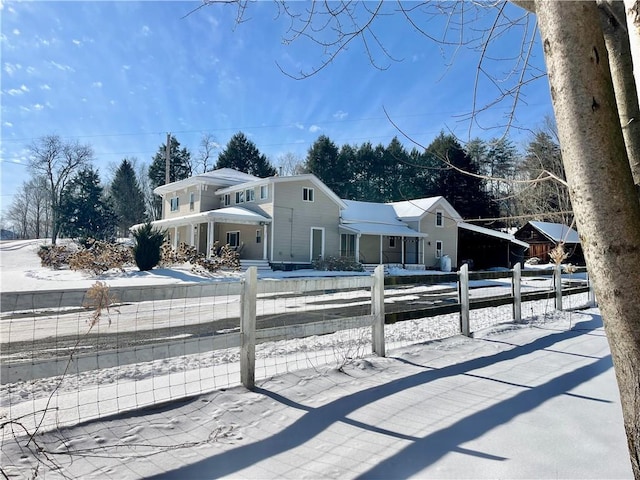 3843 Charlotte Creek Rd, Davenport, NY 13750 - view of front facade featuring a fenced front yard and a porch
