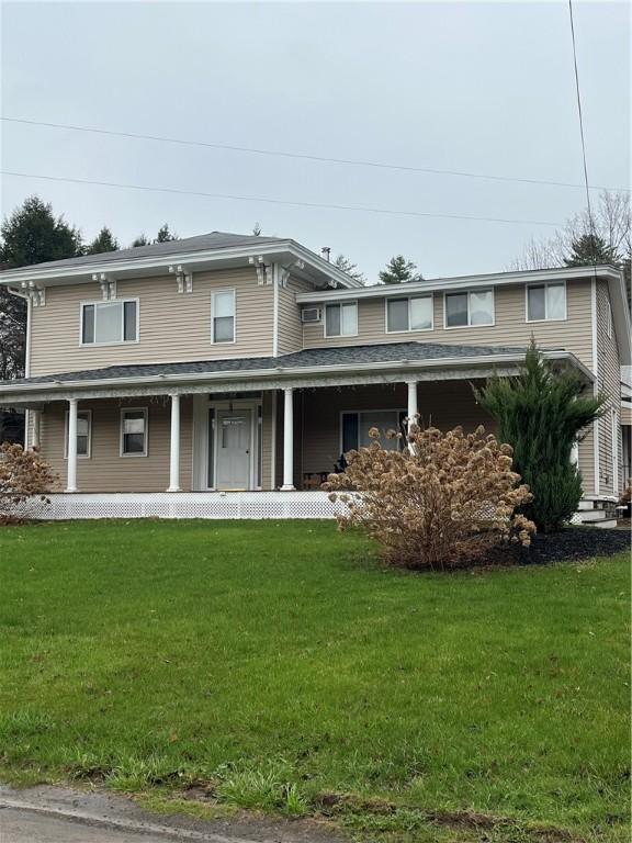 3843 Charlotte Creek Rd, Davenport, NY 13750 - view of front facade with a front yard and a porch