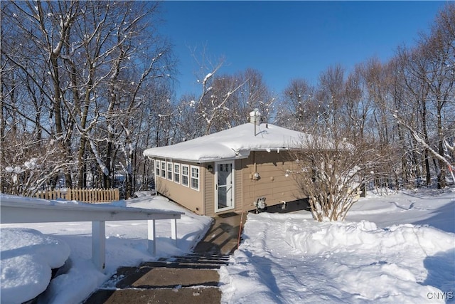 view of snowy exterior