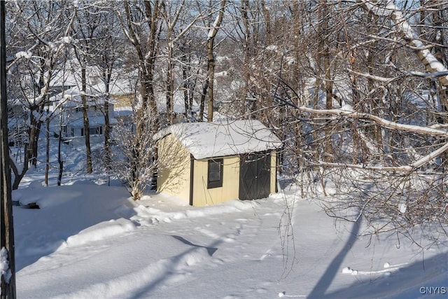 view of snow covered structure