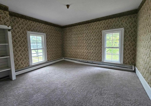 unfurnished room with plenty of natural light and carpet flooring