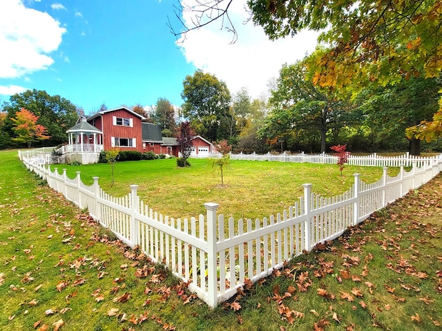 view of yard featuring a gazebo