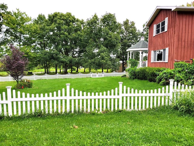 view of yard with a gazebo