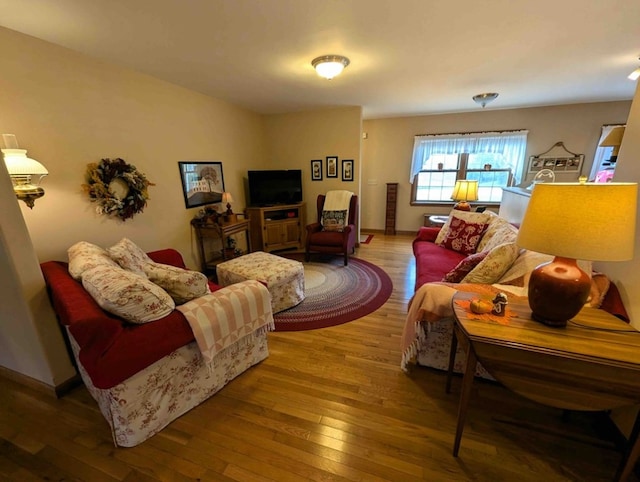 living room featuring hardwood / wood-style flooring