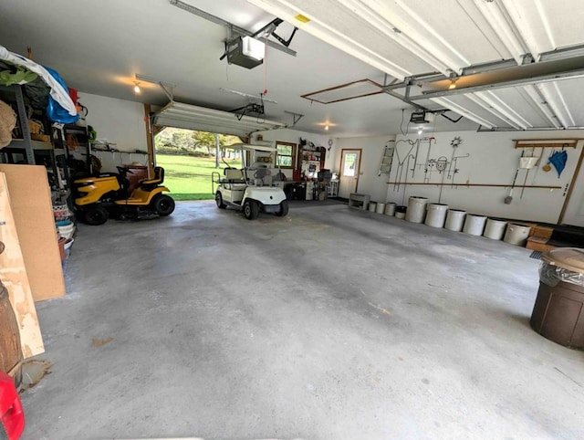 garage featuring a garage door opener