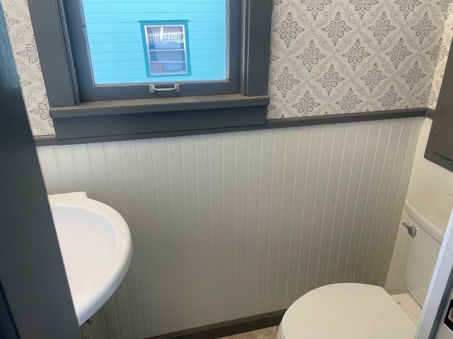 bathroom with sink and toilet