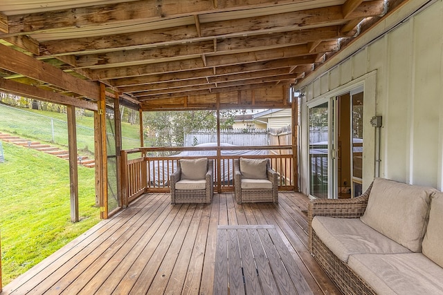 view of unfurnished sunroom